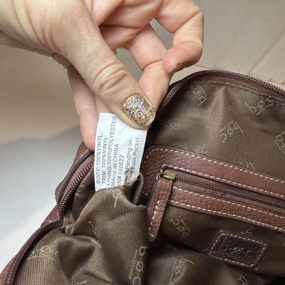 B.O.C. Born Concept Shoulder Bag Purse Red Brown Double Strap USB Charger - Picture 11 of 11